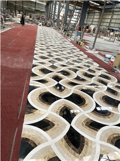 Waterjet Carpet Medallions Pattern For Luxury Villa Hotel