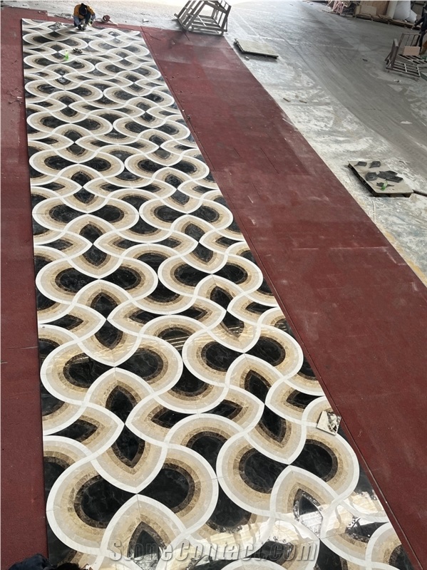 Waterjet Carpet Medallions Pattern For Luxury Villa Hotel