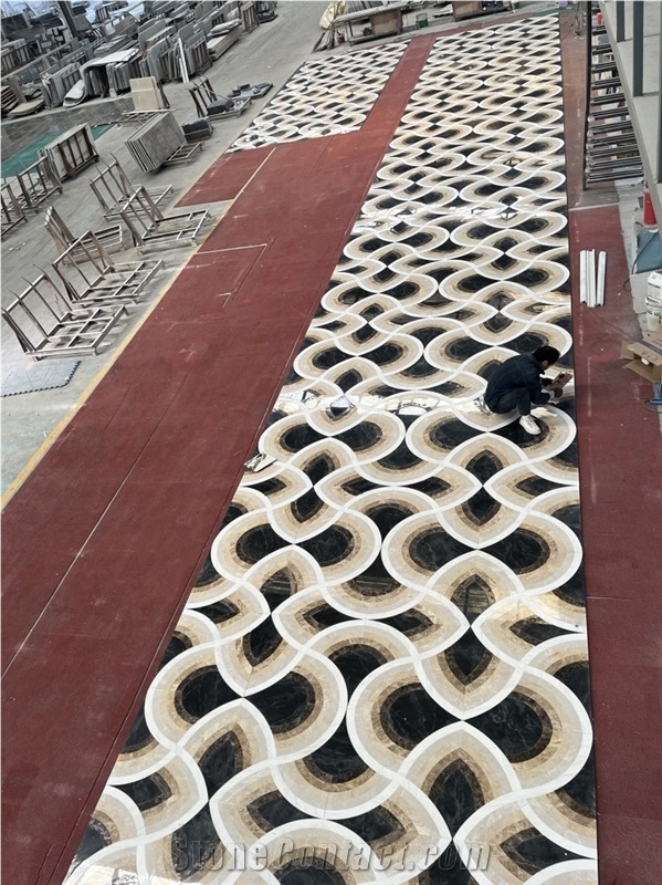 Waterjet Carpet Medallions Pattern For Luxury Villa Hotel