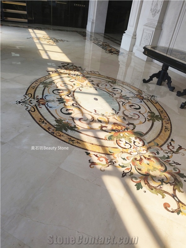 Waterjet Floor Medallions Natural Marble Pattern Tiles