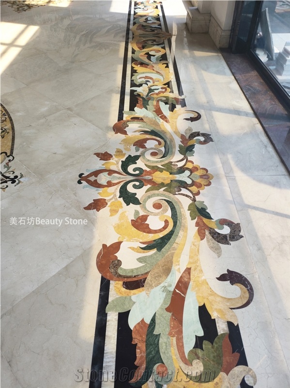 Waterjet Floor Medallions Natural Marble Pattern Tiles