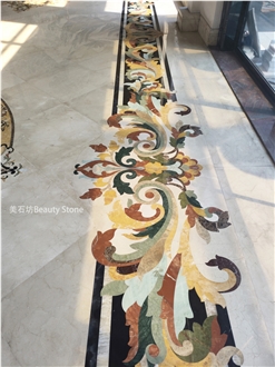 Waterjet Floor Medallions Natural Marble Pattern Tiles