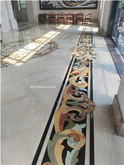 Waterjet Floor Medallions Natural Marble Pattern Tiles