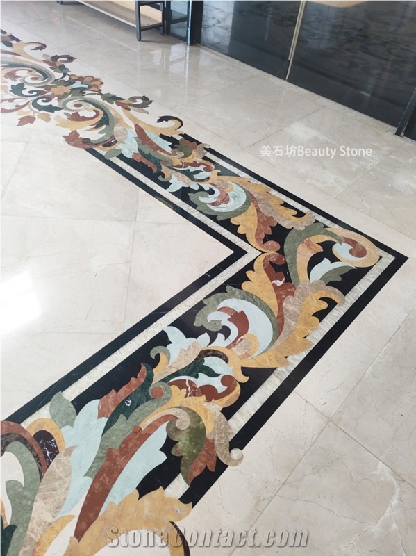 Waterjet Floor Medallions Natural Marble Pattern Tiles