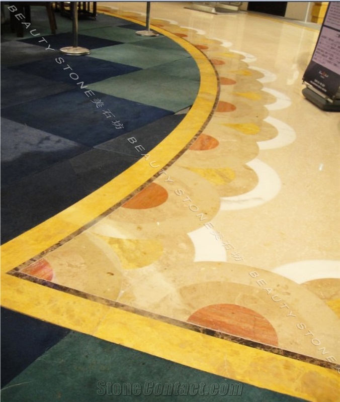 Waterjet Marble Pattern Medallions For Sheraton Seoul Hotel