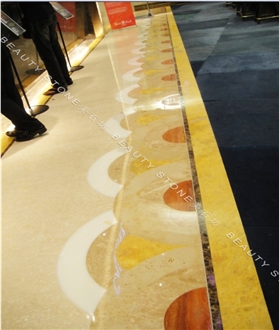 Waterjet Marble Pattern Medallions For Sheraton Seoul Hotel