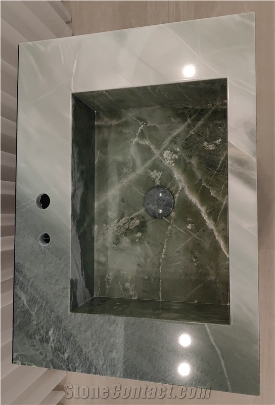Bathroom Marble Cabinet With Basin And Drawers