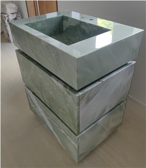 Bathroom Marble Cabinet With Basin And Drawers