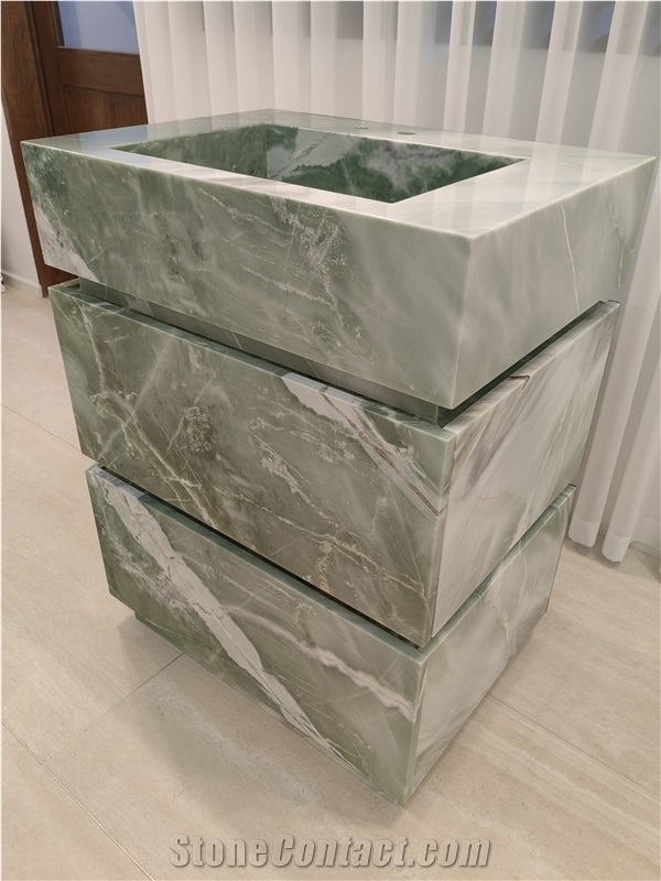 Bathroom Marble Cabinet With Basin And Drawers