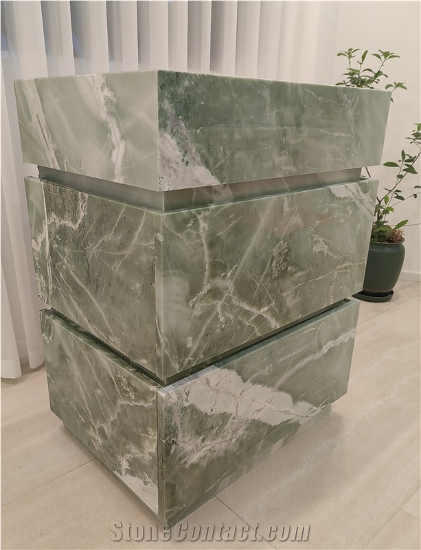 Bathroom Marble Cabinet With Basin And Drawers