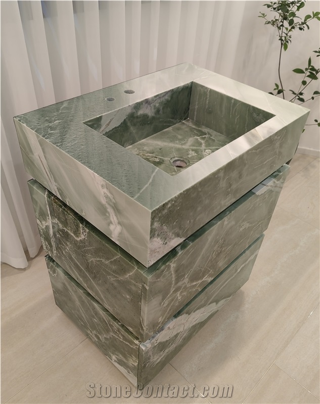Bathroom Marble Cabinet With Basin And Drawers