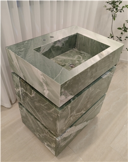 Bathroom Marble Cabinet With Basin And Drawers