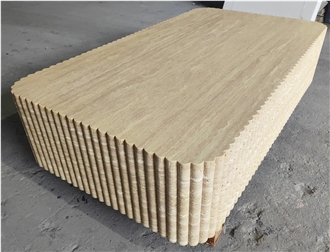 Fluted Travertine Coffee Table For Minimalism Living Room Fluted Travertine Coffee Table For Minimalism Living Room