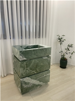 Green Marble Freestanding Vanity Unit Wash Basin