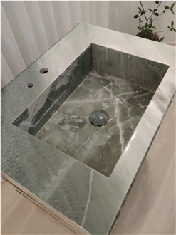 Green Marble Freestanding Vanity Unit Wash Basin