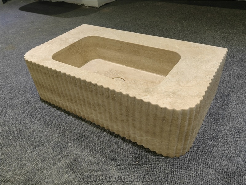 Wall Mounted Calacatta Viola Marble Bathroom Sink