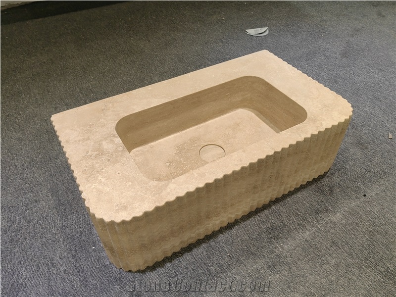 Wall Mounted Calacatta Viola Marble Bathroom Sink