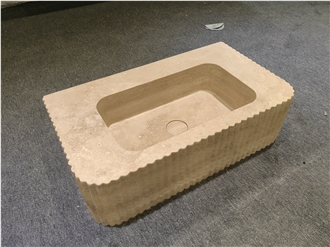 Wall Mounted Calacatta Viola Marble Bathroom Sink