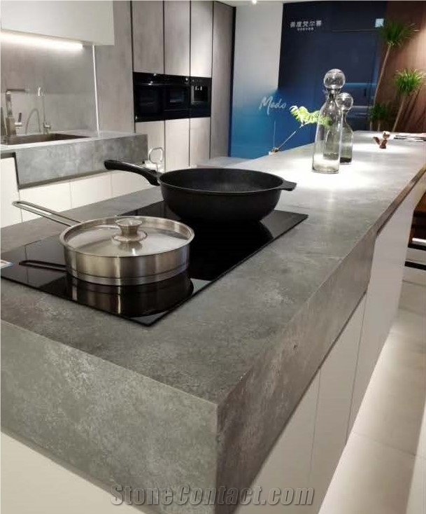 Concrete Grey Quartz Slabs