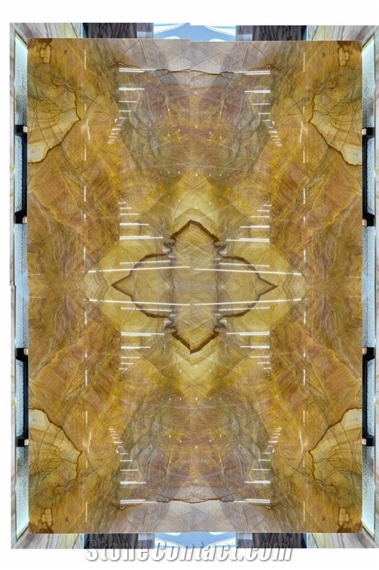 Rainbow Impression Gold Quartzite Slabs