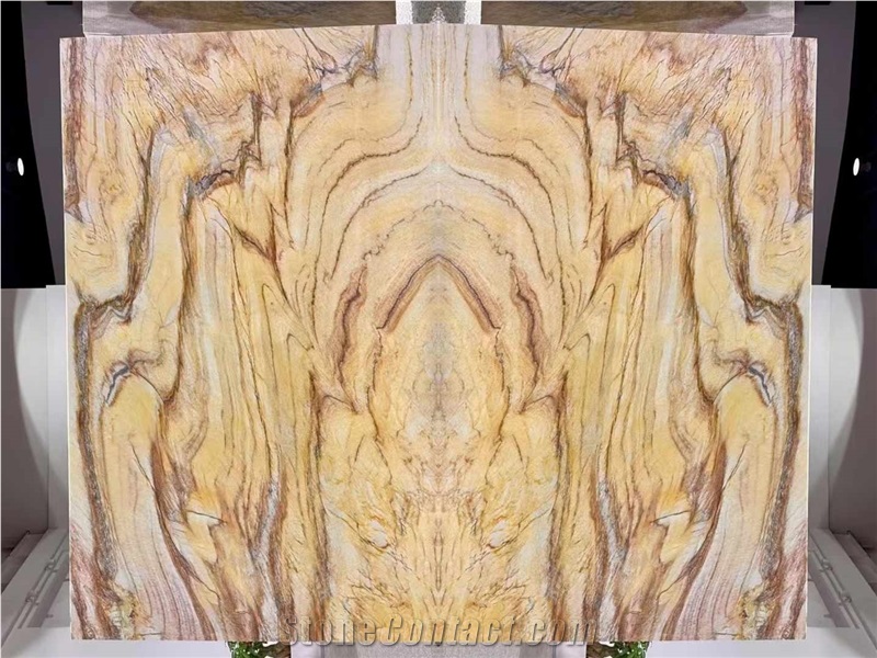 Rainbow Impression Gold Quartzite Slabs Polished