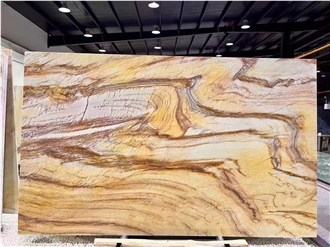 Rainbow Impression Gold Quartzite Slabs Polished