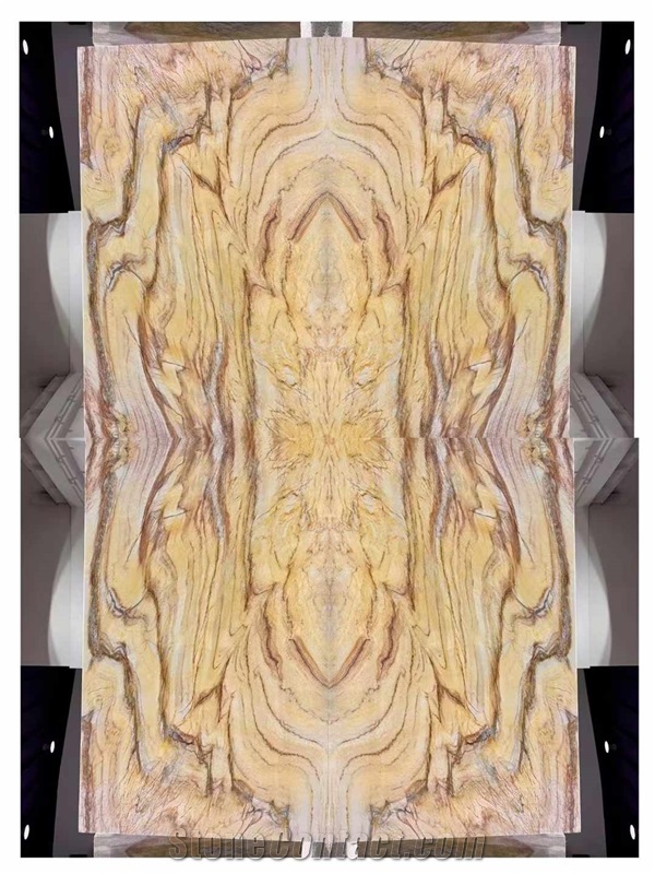Rainbow Impression Gold Quartzite Slabs Polished
