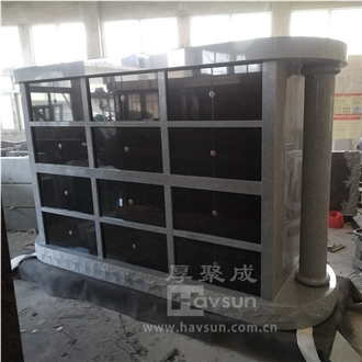 2 Sides 48 Niches Columbarium Light Gary Color Black Door