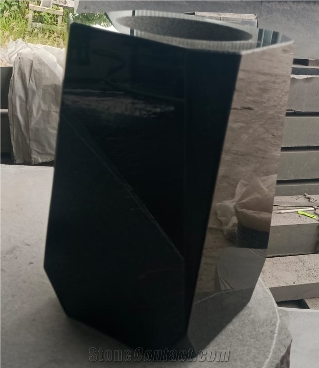 Absolute Black Granite Vase Urns