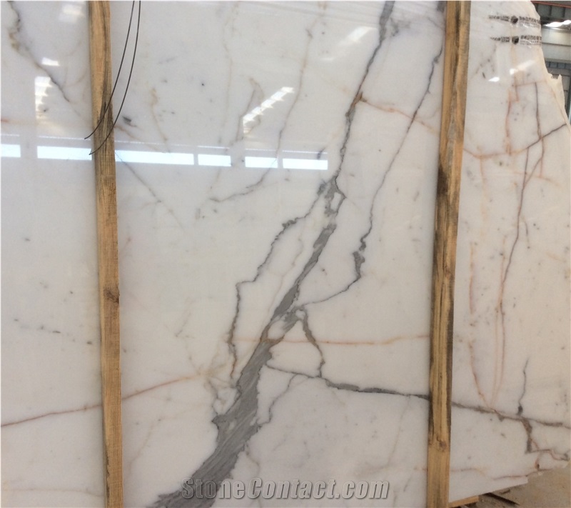 Calacatta Gold Artificial Stone Slabs Smooth And Flat