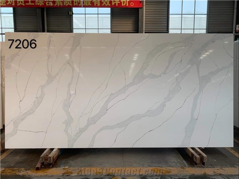 Pure Artificial Pinkish White Quartz Slabs