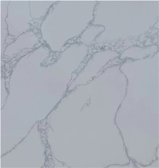 Snow White Calacatta Artificial Marble Pure White Quartz