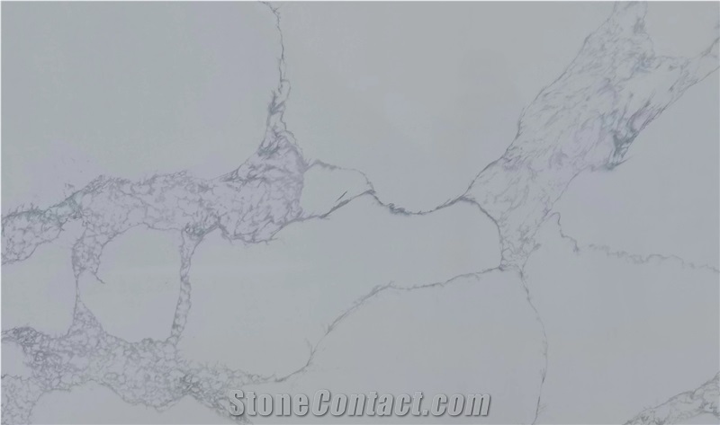 Snow White Calacatta Artificial Marble Pure White Quartz