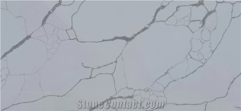 Snow White Calacatta Artificial Marble Pure White Quartz