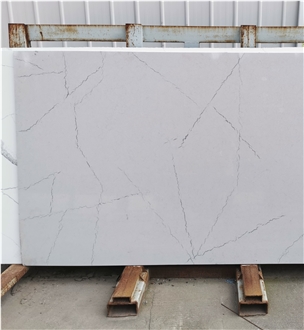 Snow White Calacatta Artificial Marble Pure White Quartz