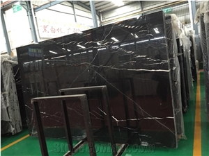 Black Marquina Marble Slab 240Upx120upx1.8Cm Tiles