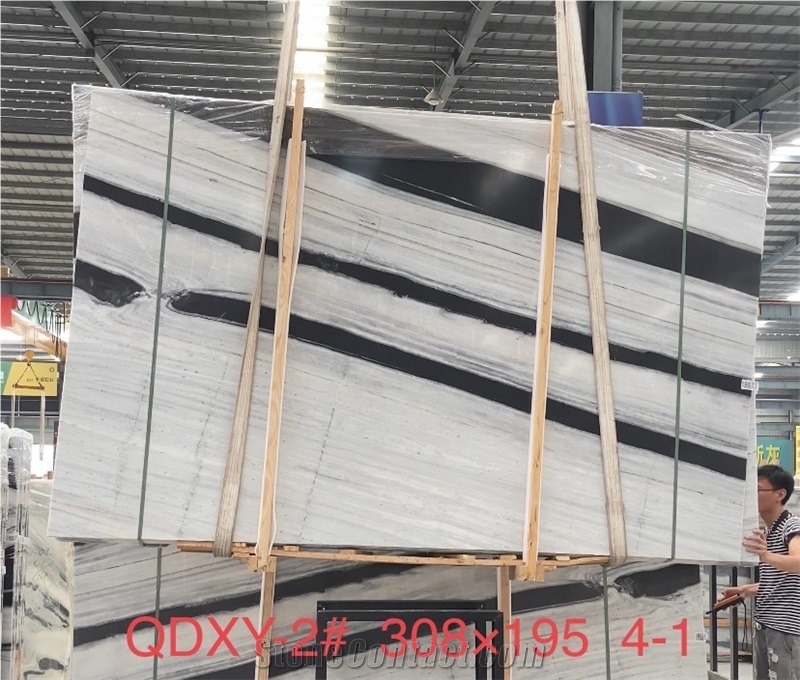 Panda White Marble Slabs 240Upx120upx1.8Cm