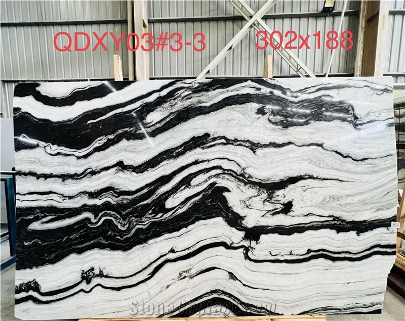 Panda White Marble Slabs 240Upx120upx1.8Cm