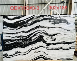 Panda White Marble Slabs 240Upx120upx1.8Cm
