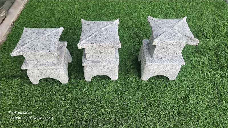 Asian Style Garden Basalt Stone Lanterns