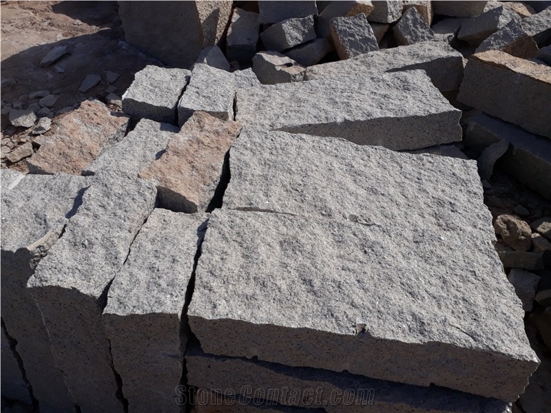 Pink Granite Cobblestone, Pavers, Cubestone