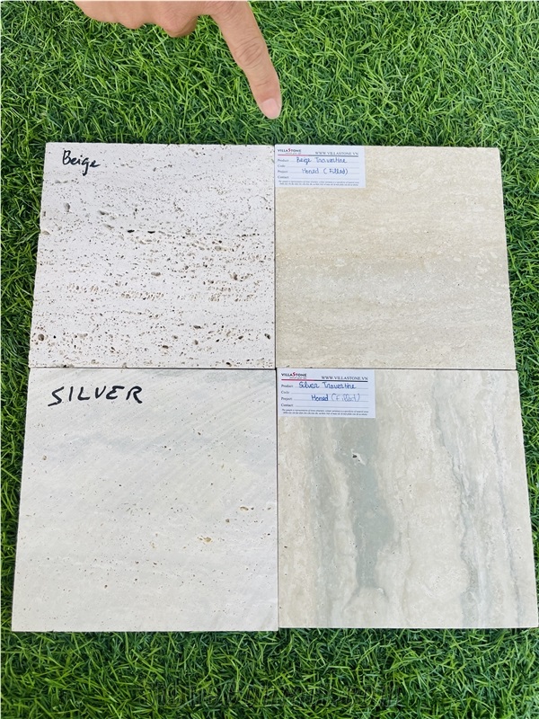 Silver Ocean Travertine Filled Honed Slabs