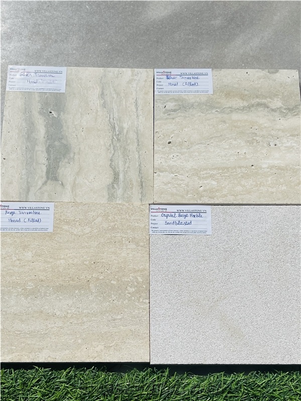 Silver Ocean Travertine Filled Honed Slabs