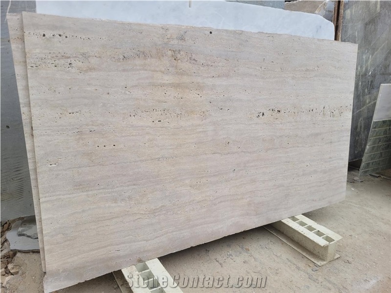 Silver Travertine Slabs, Polished Or Honed