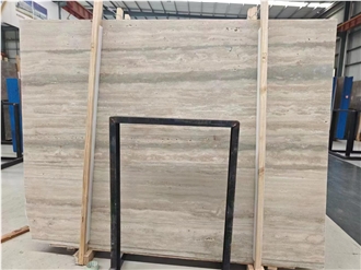 Silver Travertine Slabs, Polished Or Honed