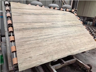 Silver Travertine Slabs, Polished Or Honed