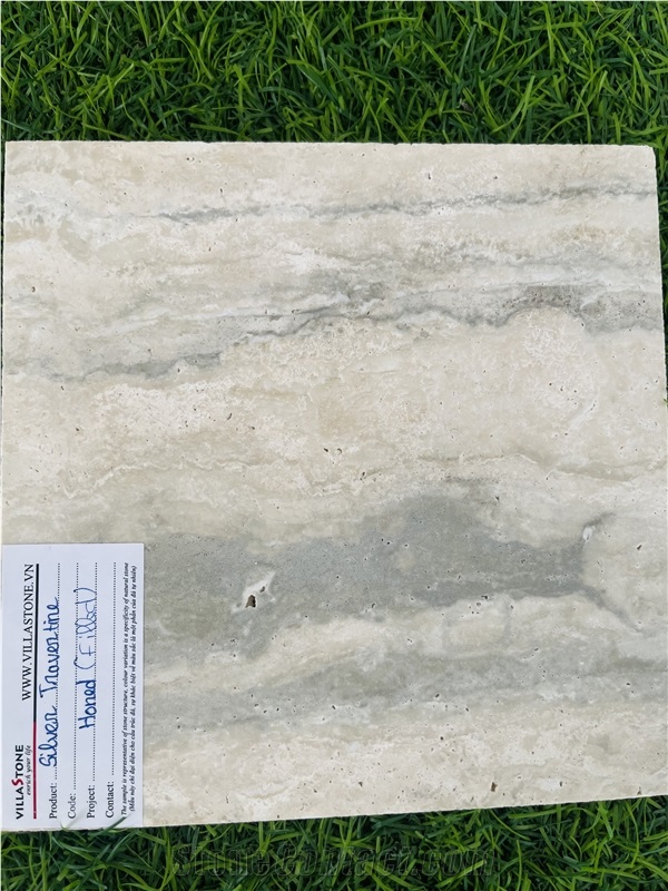 Silver Travertine Slabs, Polished Or Honed