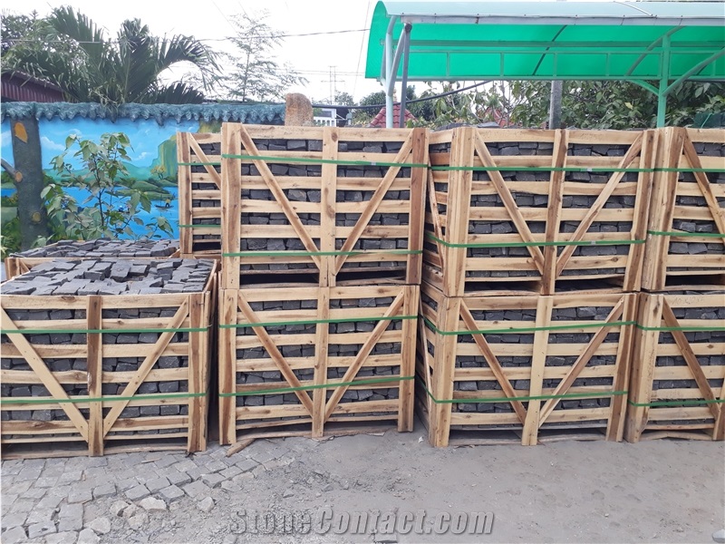 Vietnam Lava Stone Cobblestone, Basalt Pavers, Cubestone