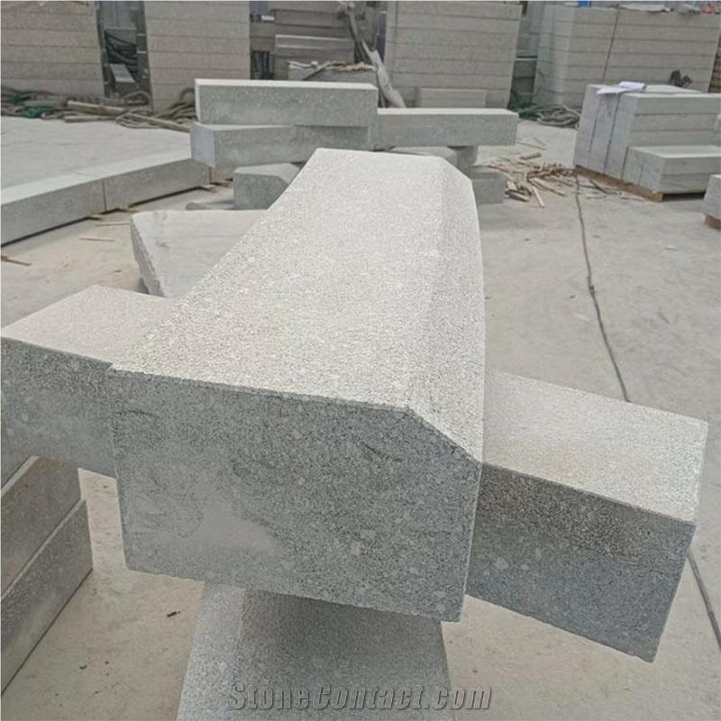 Beveled Granite Road Kerbs Chamfering And Interlock Curbs