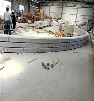 Beveled Granite Road Kerbs Chamfering And Interlock Curbs
